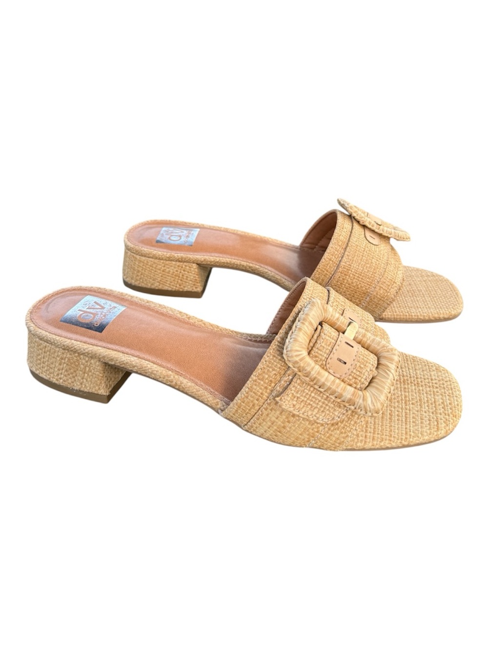 Dolce Vita Nayte Raffia Slide Buckle Sandals Size 10